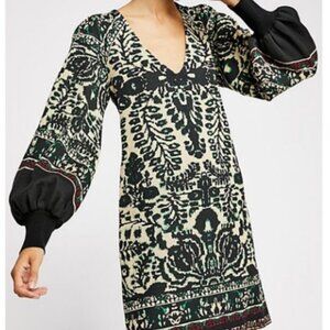 Free People Music Lyrics Long Sleeve Knit Mini Dress
